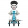 Super Cycles Figures - Universal Monsters - Bride Of Frankenstein (White w/ Blue Trike)