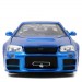 1:24 Scale Diecast - Fast & Furious - Brian's 2002 Nissan Skyline GT-R (R34) (Candy Blue)