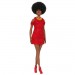 Barbie Fashionistas Dolls - #221 Babie (Natural Black Hair / Red Dress & Accessories) (65th Anniversary)