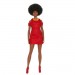 Barbie Fashionistas Dolls - #221 Babie (Natural Black Hair / Red Dress & Accessories) (65th Anniversary)