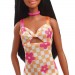 Barbie Fashionistas Dolls - #233 Barbie (Checkered Flower Midi Dress / Black Hair)