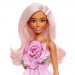 Barbie Fashionistas Dolls - #238 Barbie (Strapless Rose Dress / Pink Hair With Barrette Accessory)