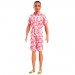 Barbie Fashionistas Dolls - #235 Ken (Hawaiian Print Jumpsuit With Green Sandals / Brown Hair)