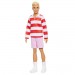 Barbie Fashionistas Dolls - #241 Ken (Red Striped Top And Pink Shorts With White Sneakers / Blonde)