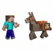 Minecraft Figures - 3.25" Steve And Donkey 2-Pack