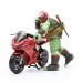 BST AXN Best Action Figures - TMNT - IDW Comics - 5" Raphael & Metallic Sport Bike (GID)